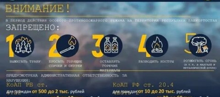 Особый противопожарный режим будет действовать в Республике Башкортостан с 30 апреля по 12 июня 2026 года